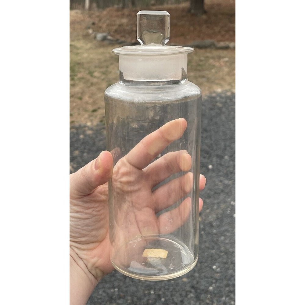 LARGE 7.75" Antique 19th C. Louis Agassiz Harvard Apothecary Bottle Science